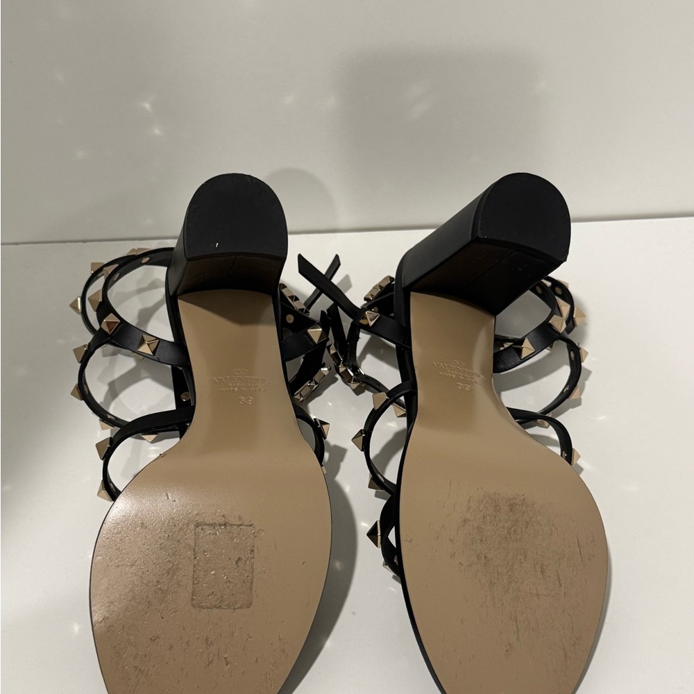 Valentino Black Heels ROCKSTUD ANKLE STRAP SANDAL 90 MM - Picture 4 of 11